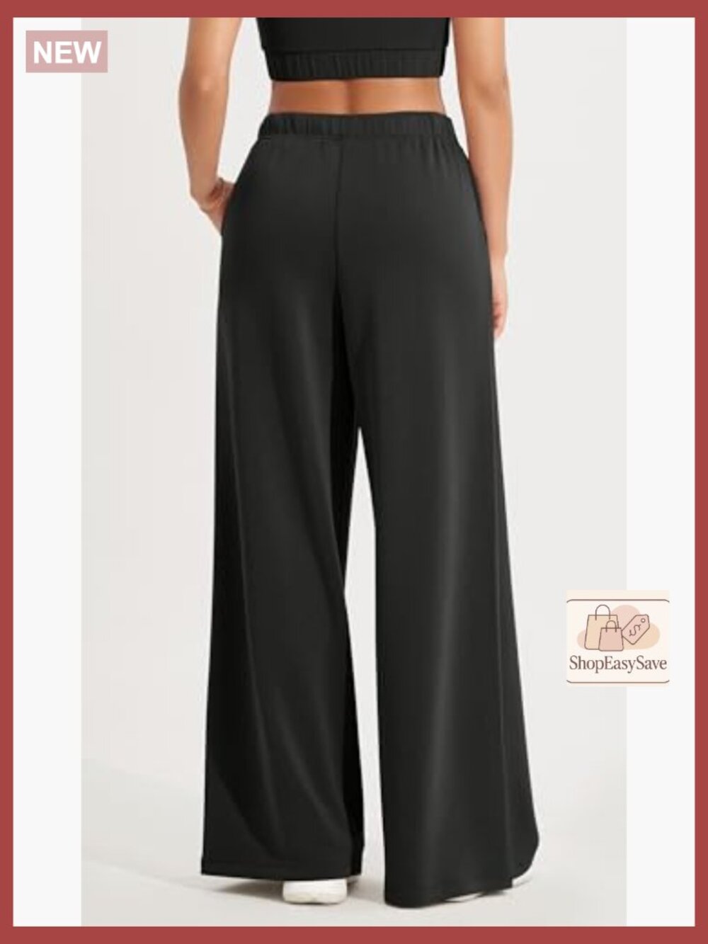 Ultra Soft Modal Extra Wide Leg Pants with Pockets Drawstring High Waist - Picture 4 of 7